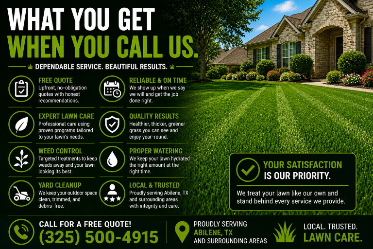 residential lawn care Abilene TX neighborhood homes