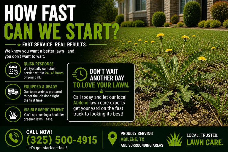 residential lawn care Abilene TX neighborhood homes remove weeds