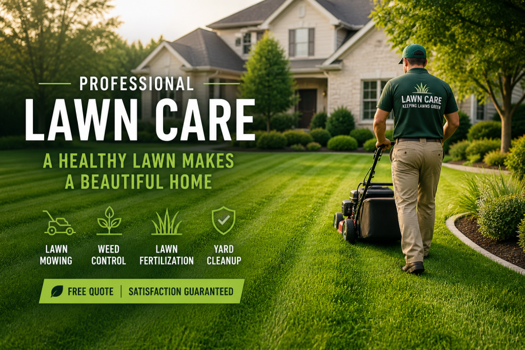 lawn care Abilene TX healthy green front yard after service