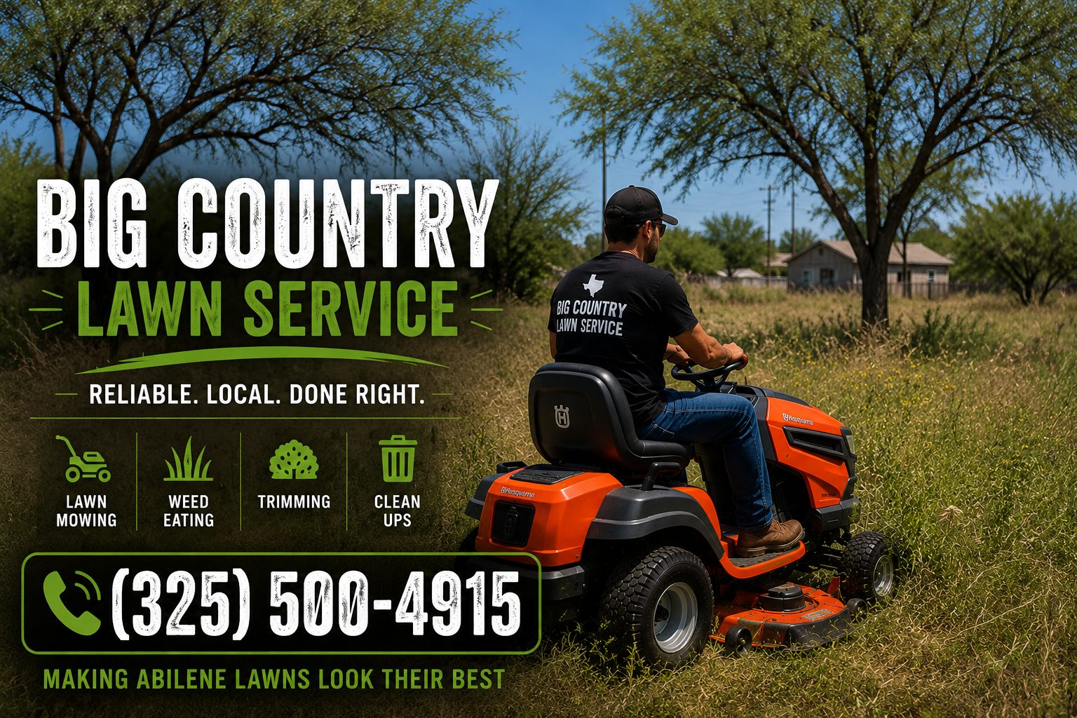 Acreage mowing service in Abilene TX maintaining large rural property