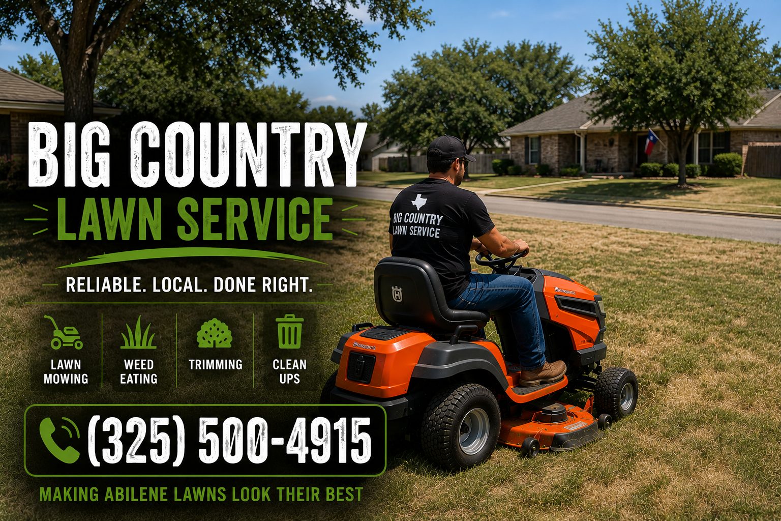 Bi-weekly lawn service in Abilene TX maintaining a residential lawn