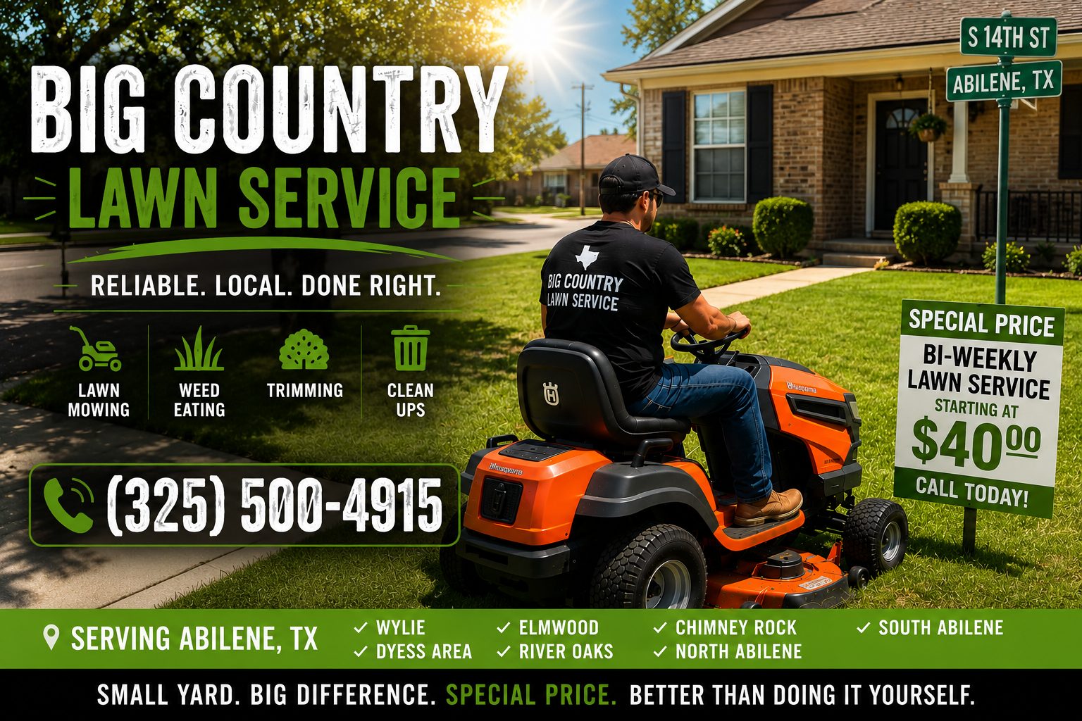Leaf removal service at residential property in Abilene TX
