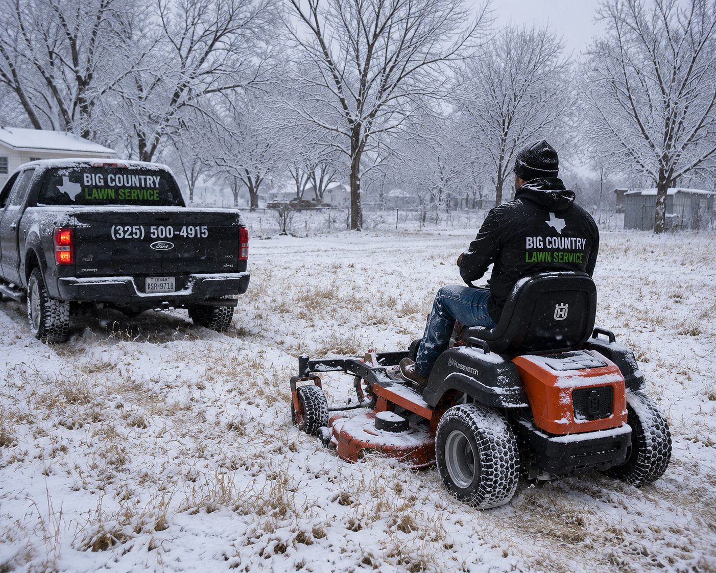 Residential lawn receiving bi-weekly mowing service in Abilene TX