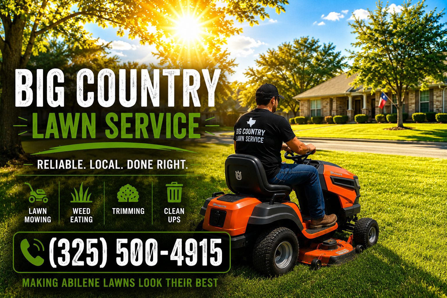 Lawn mowing service in the Wylie area of Abilene TX